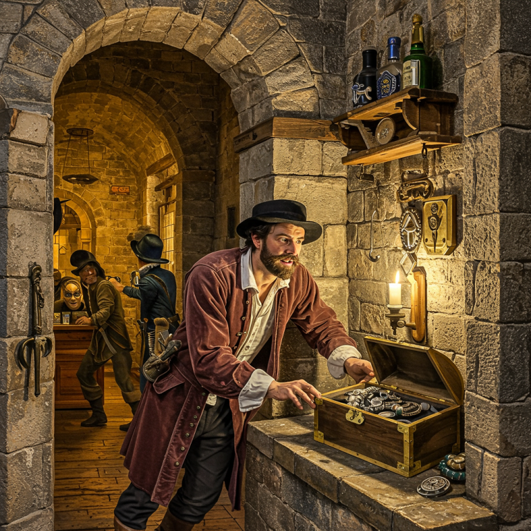 Ilustración del famoso intento de robo de las joyas de la corona en 1671. Anécdota histórica de los tesoros.