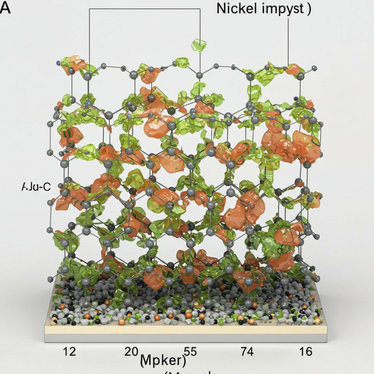 Estructura molecular de la Crisoprasa  mostrando iones de níquel (Ni) que causan su color verde. textura serpentinita extraniquelada